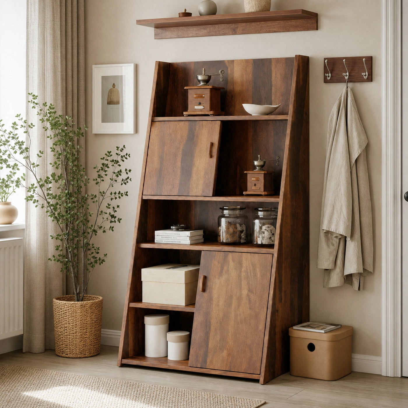 Modern Slanted Cabinet With Sliding Doors For Kitchen Entryway And Living Room - product view 6