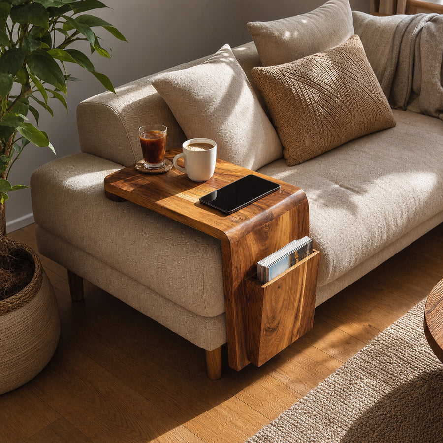Modern Solid Wood Armrest For Living Room Decor