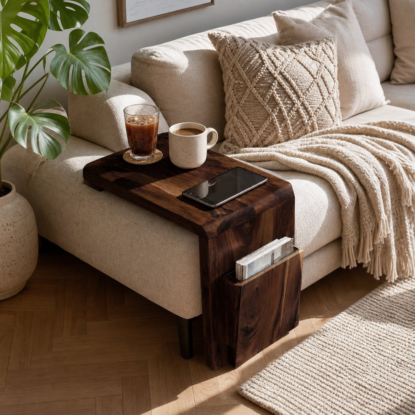 Modern Solid Wood Armrest For Living Room Decor - product view 7