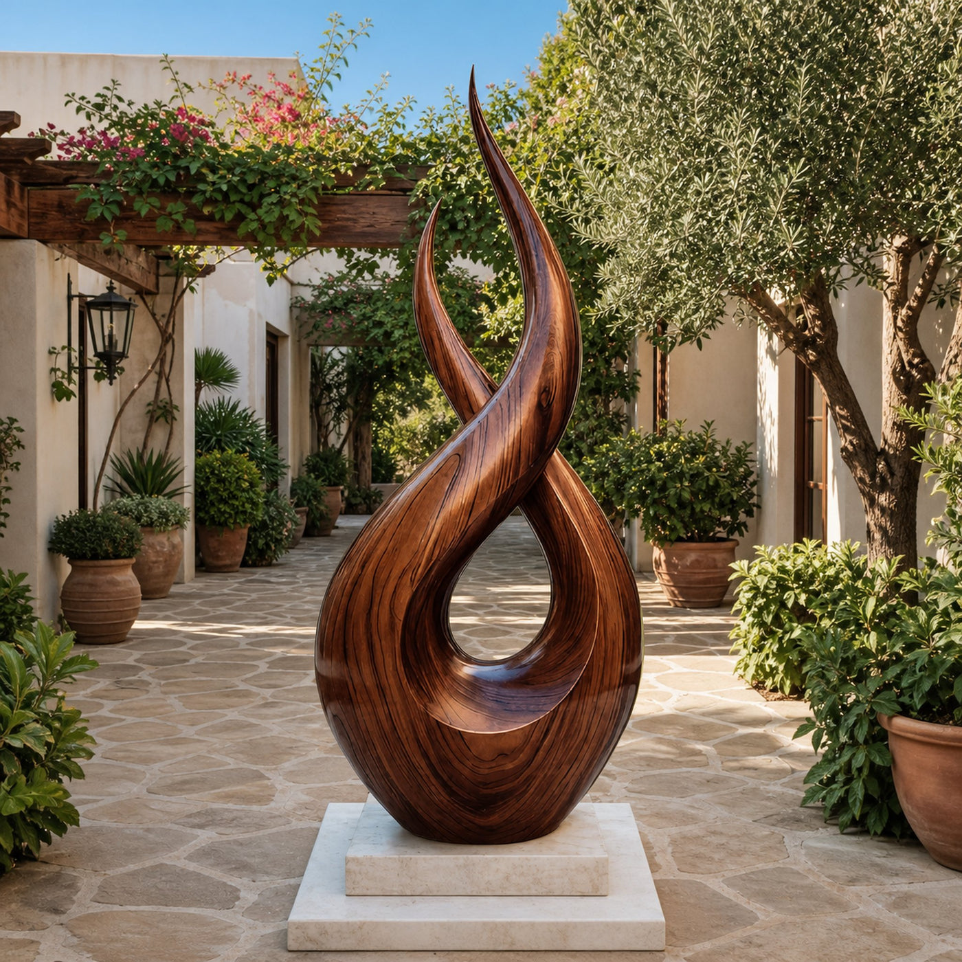 Modern Solid Wood Sculpture Entryway Design Accent Furniture - product view 7