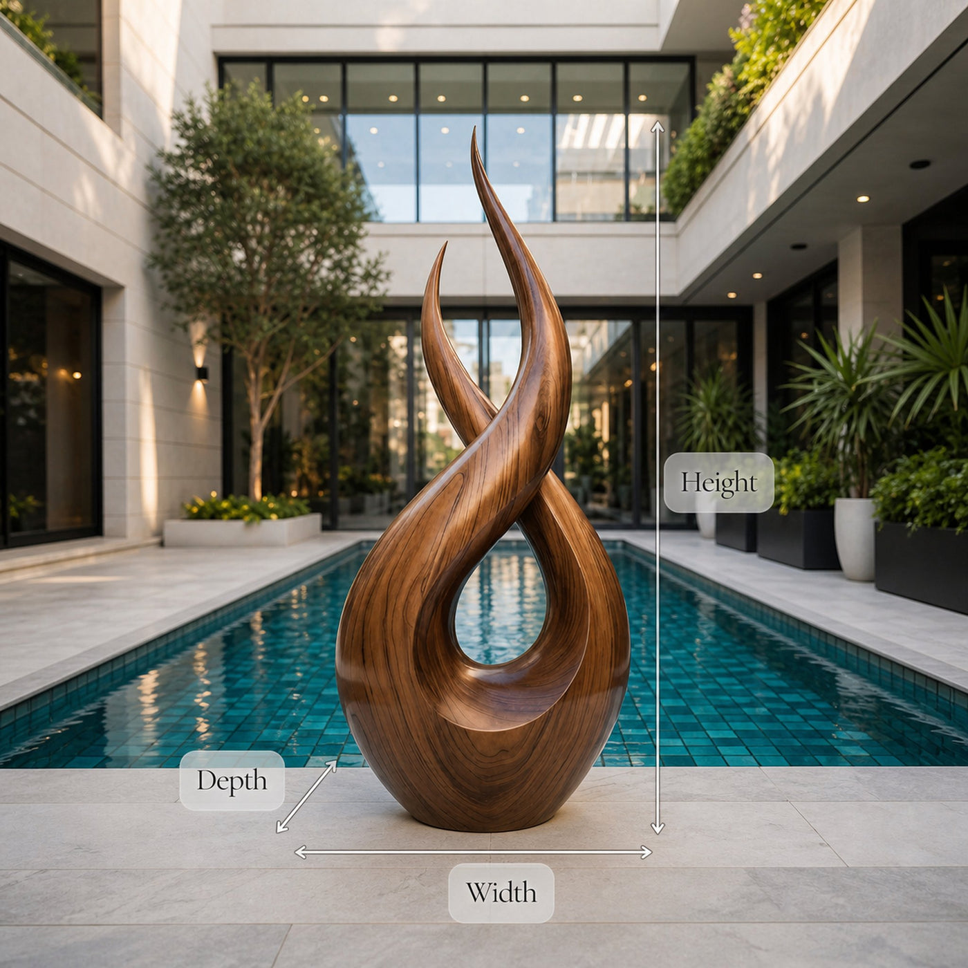 Modern Solid Wood Sculpture Entryway Design Accent Furniture - product view 8