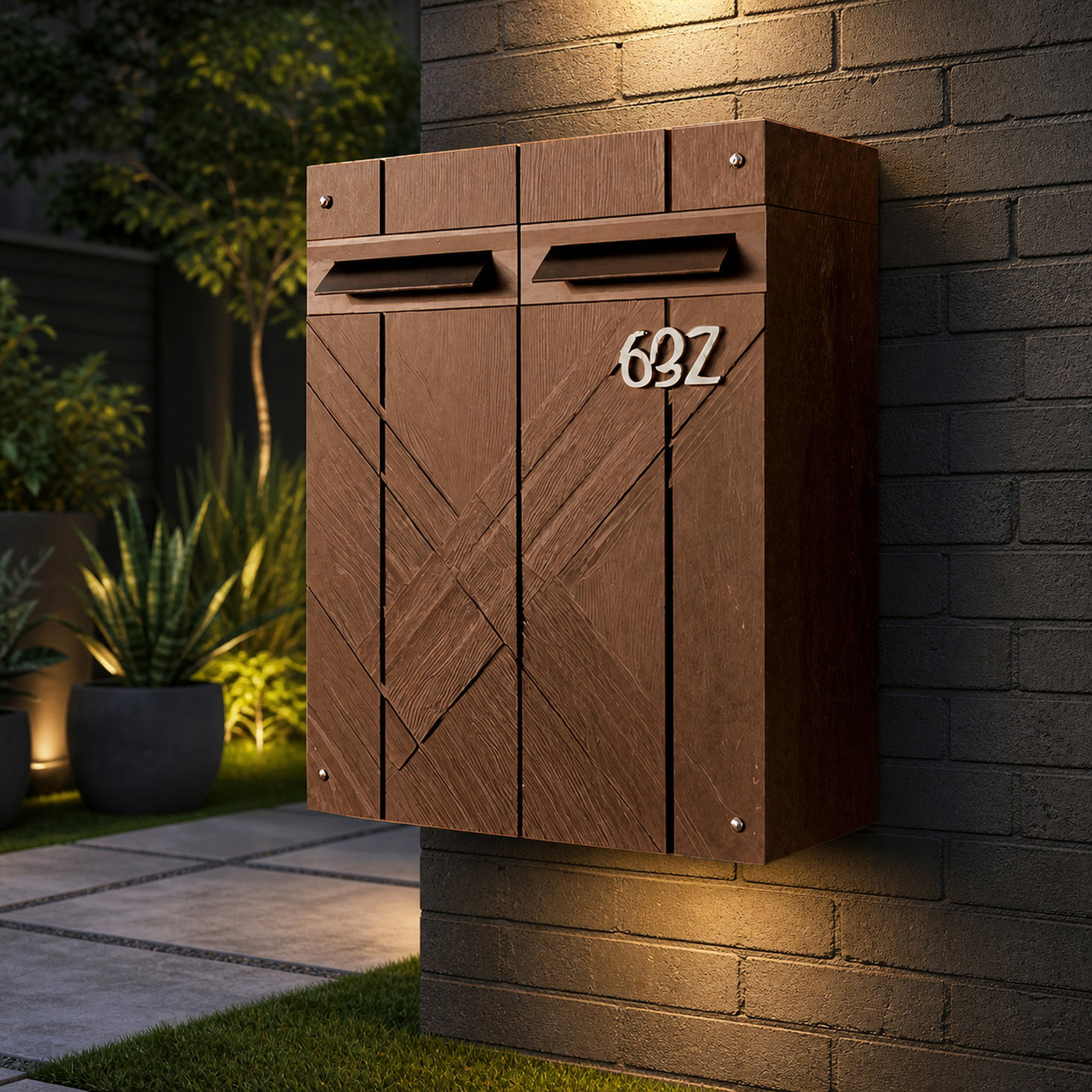 Modern Solid Wood Sculpture Mailbox For Outdoor Rustic Patio Design - product view 6
