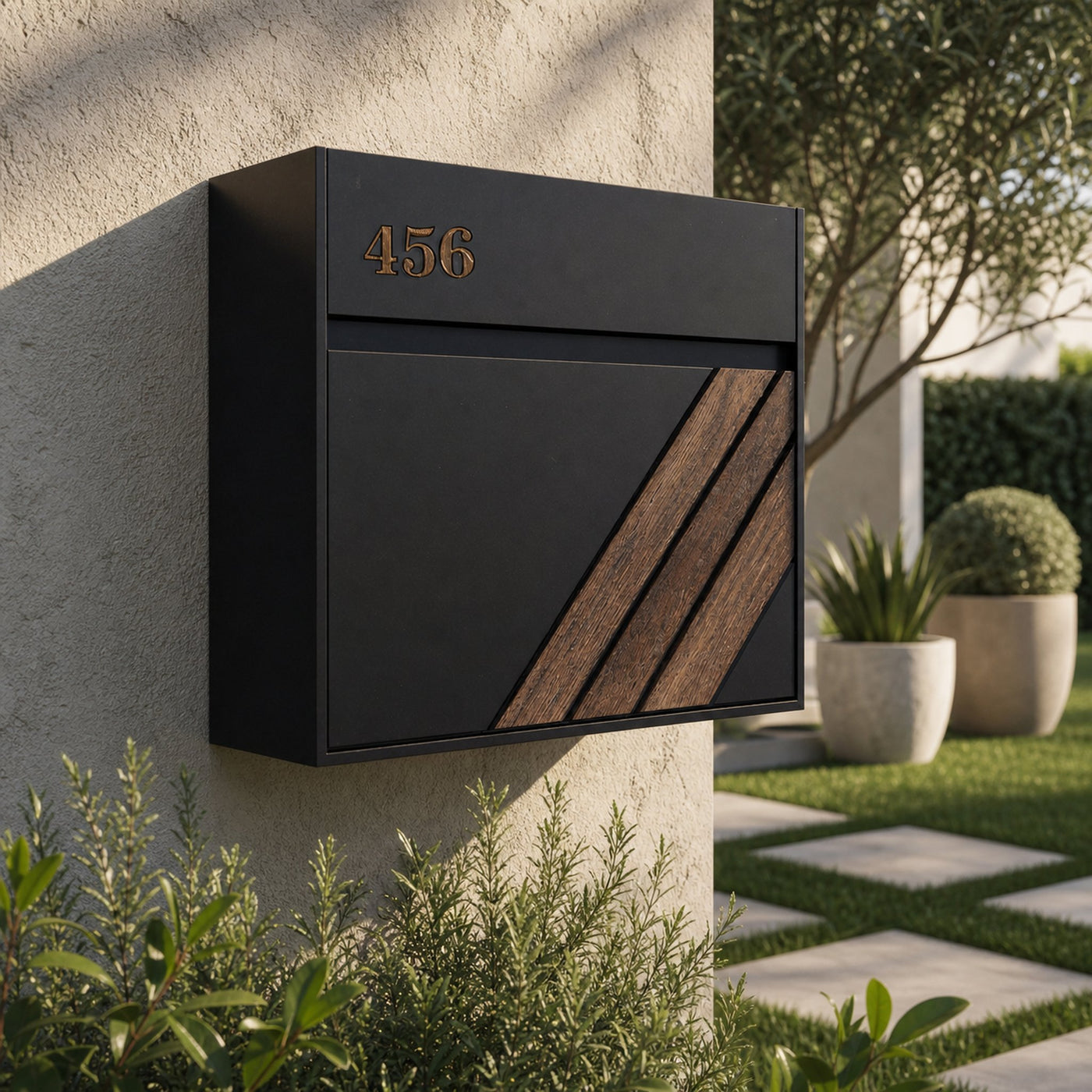 Modern Solid Wood Sculpture Mailbox For Patio Furniture Decoration - product view 6