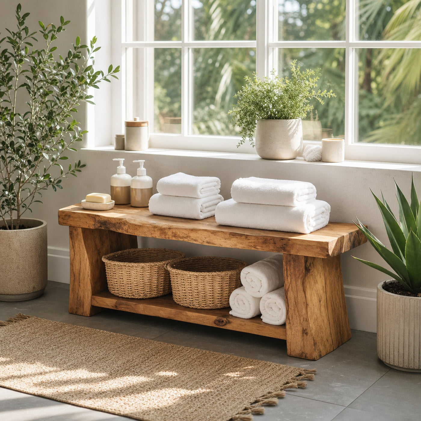 Modern Spa Shower Bench With Storage Shelf For Bathroom - product view 6