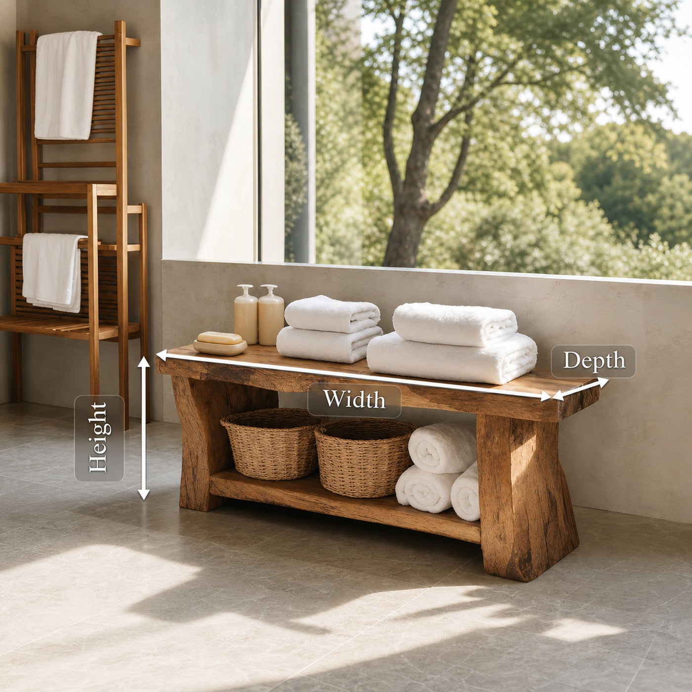 Modern Spa Shower Bench With Storage Shelf For Bathroom - product view 8