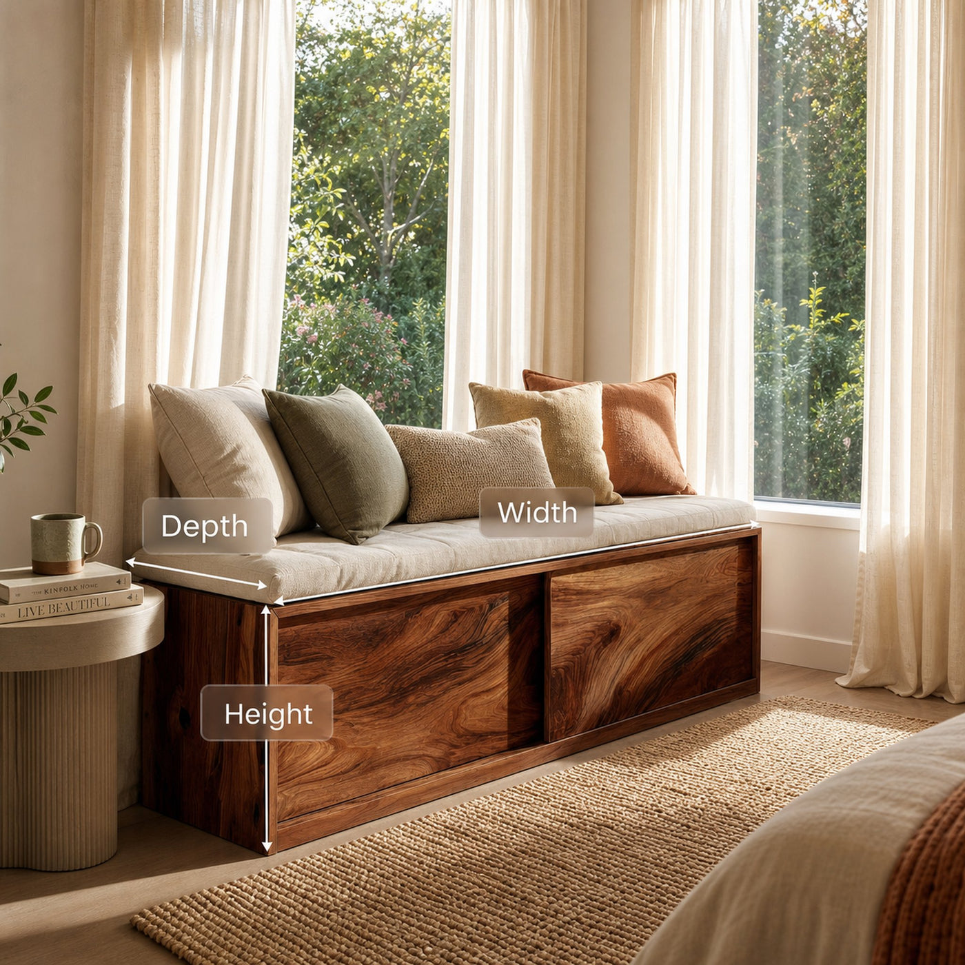 Modern Storage Bench With Minimalist Design For Home Interiors - product view 7