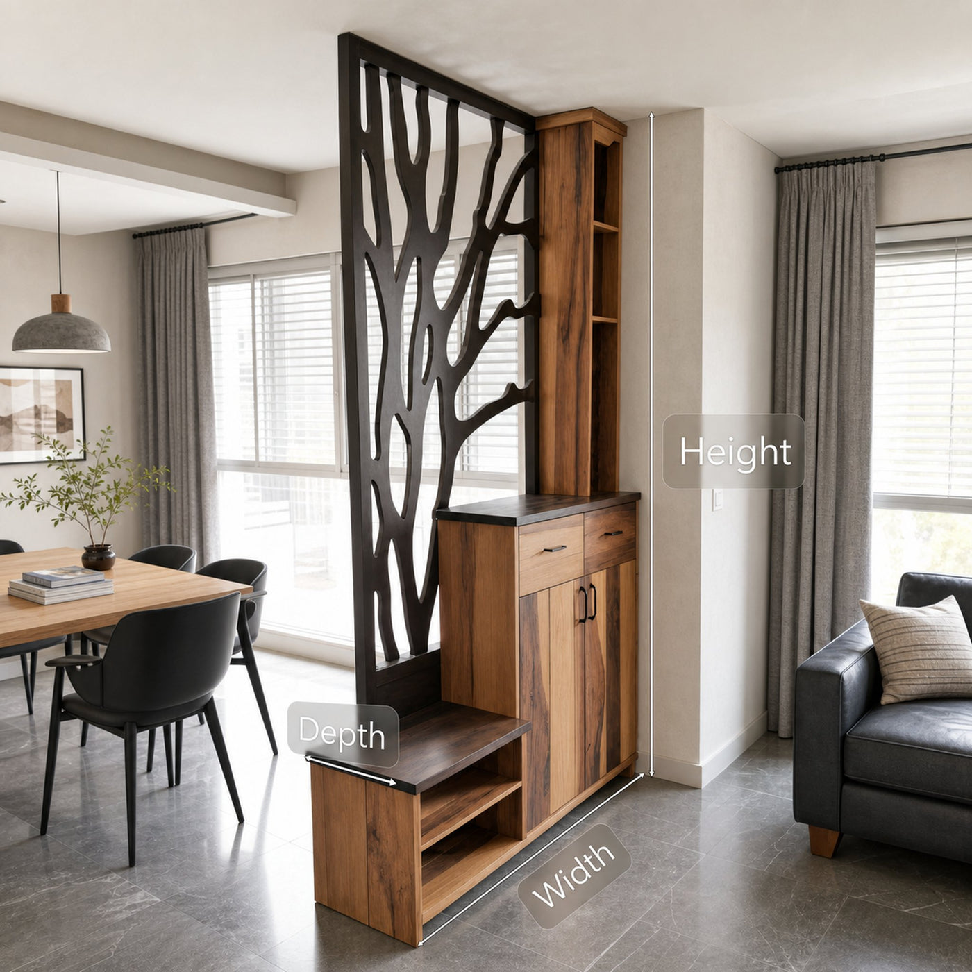 Modern Tree Pattern Divider Cabinet For Living Room - product view 6