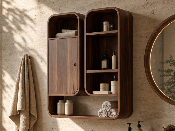 Modern Unique Bathroom Cabinet Wood For Bathroom Space
