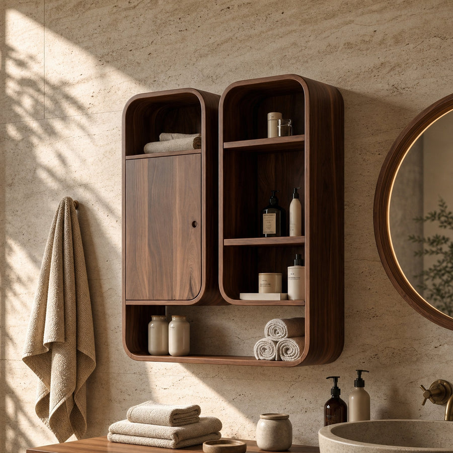 Modern Unique Bathroom Cabinet Wood For Bathroom Space