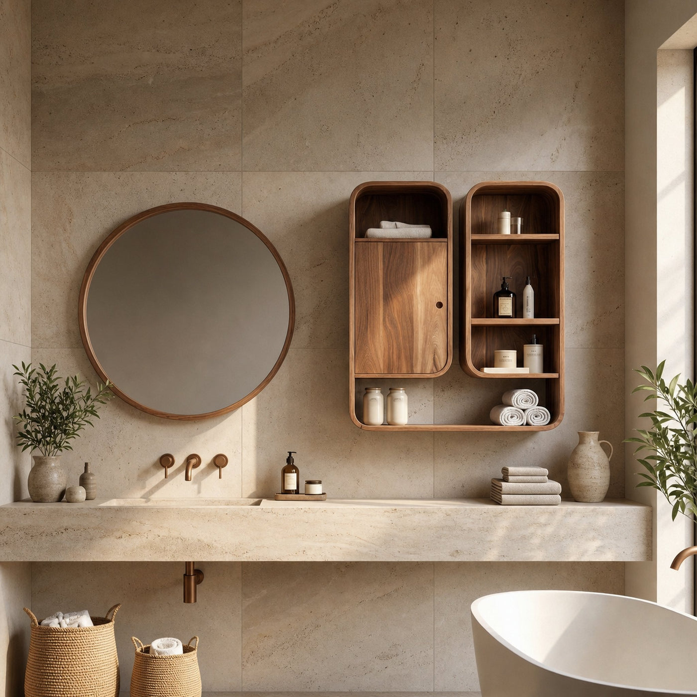 Modern Unique Bathroom Cabinet Wood For Bathroom Space - product view 6