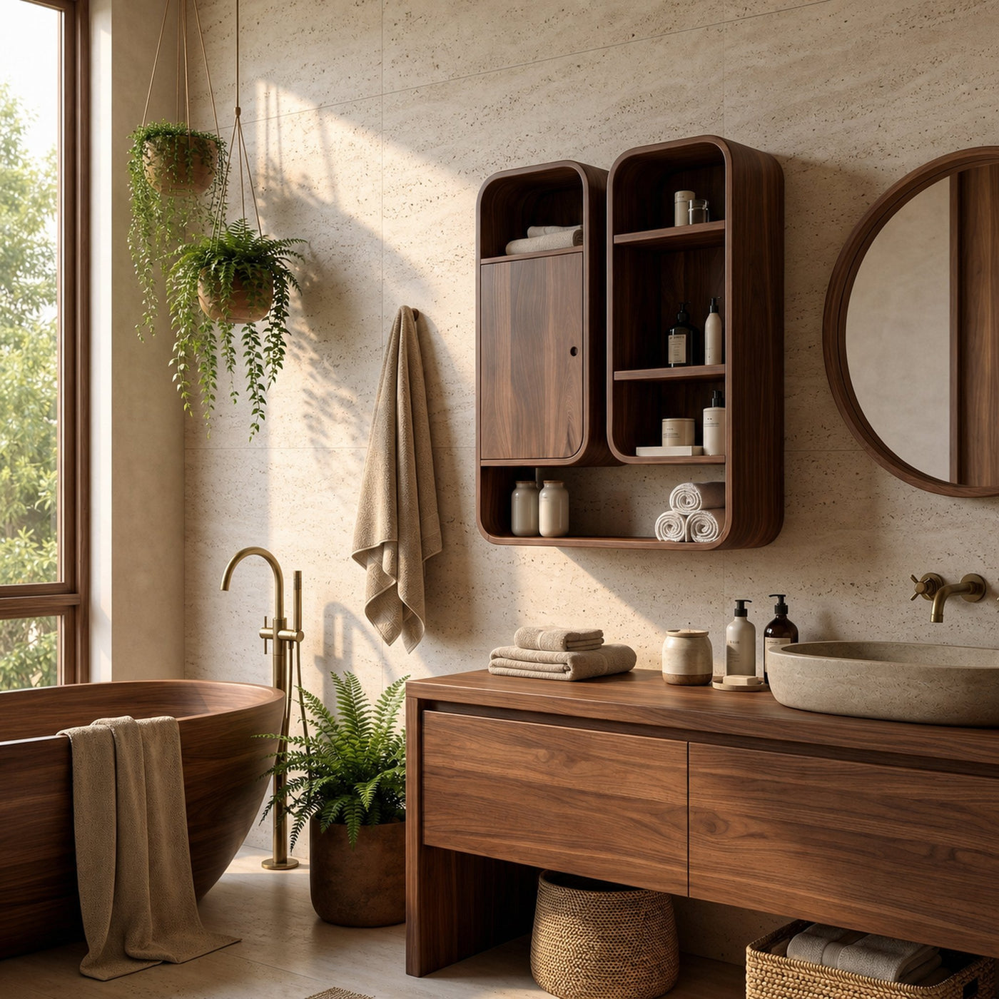 Modern Unique Bathroom Cabinet Wood For Bathroom Space - product view 7