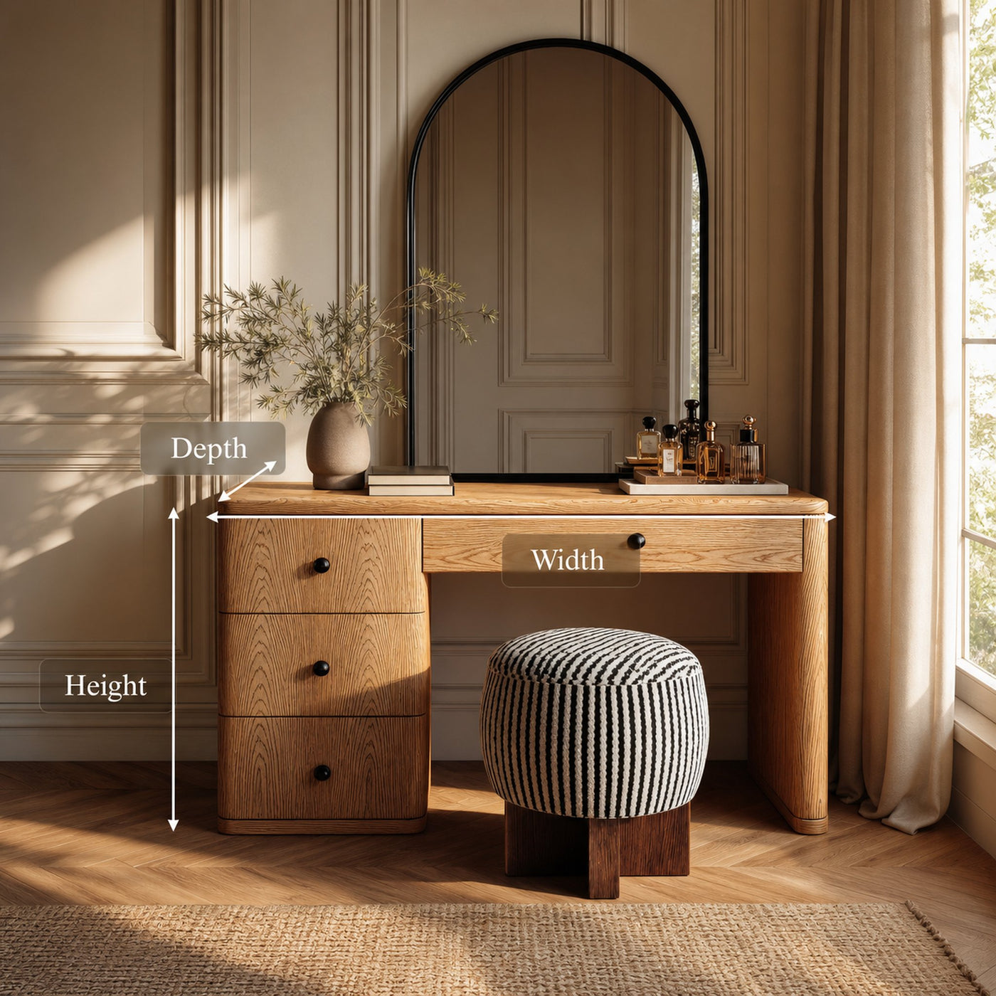 Modern Vanity Desk With Drawers For Bedroom - product view 6