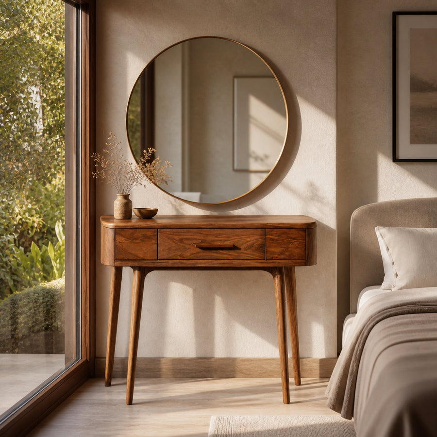 Modern Vanity Table With Storage Drawers For Bedroom