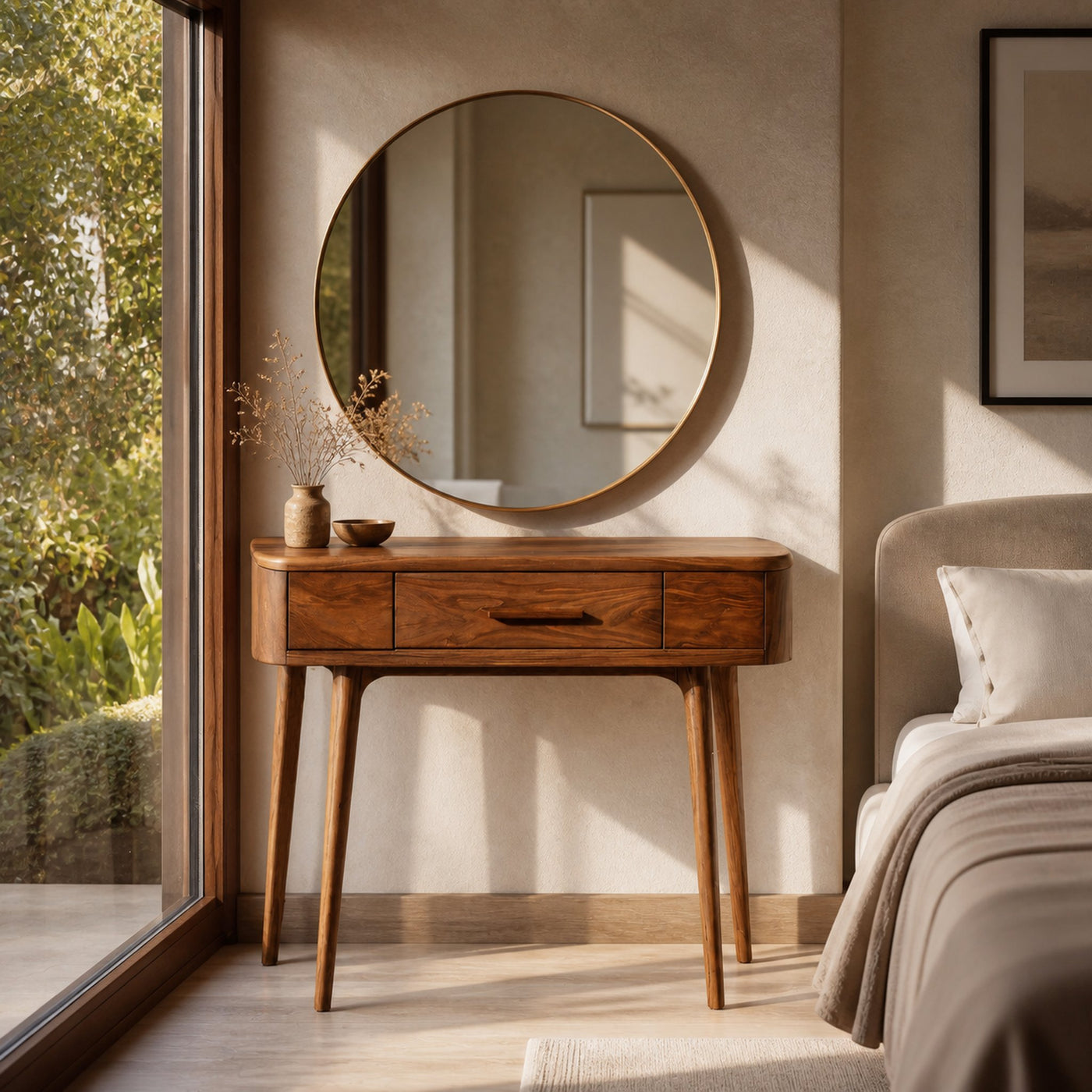 Modern Vanity Table With Storage Drawers For Bedroom