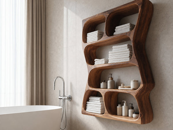 Driftform Northwind Solid Wood Wall-Mounted Bathroom Shelf