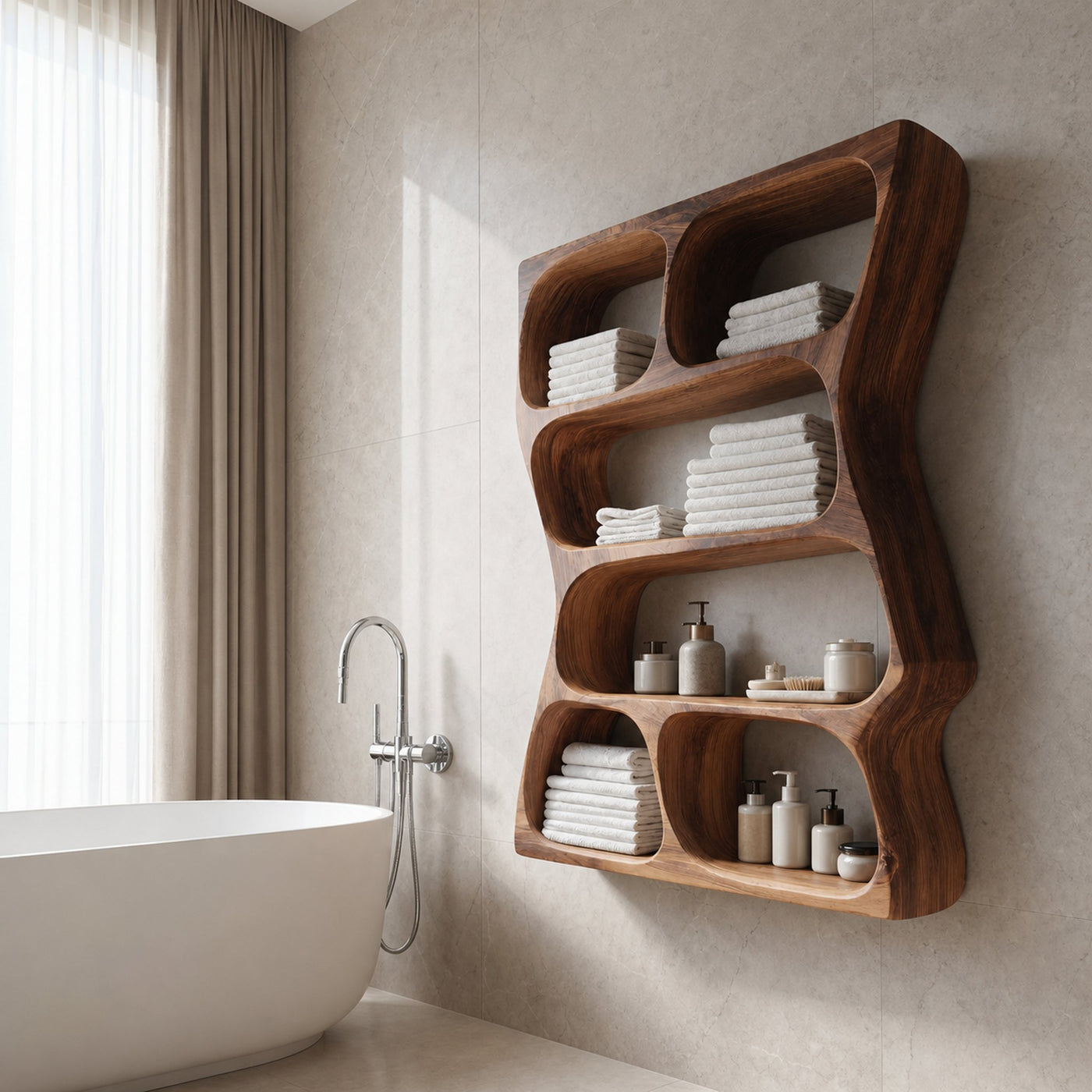 Modern Wall Mounted Bathroom Shelf For Bathroom Decor