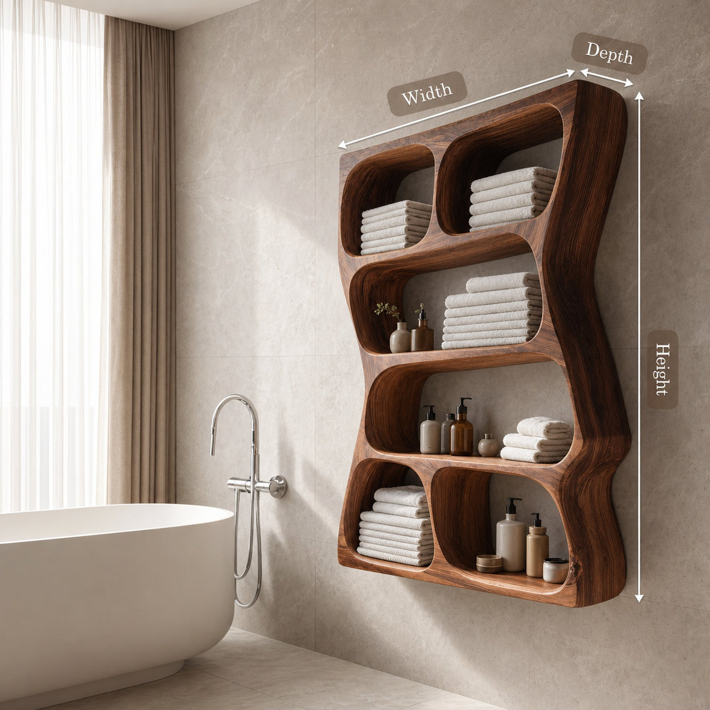 Modern Wall Mounted Bathroom Shelf For Bathroom Decor - product view 8