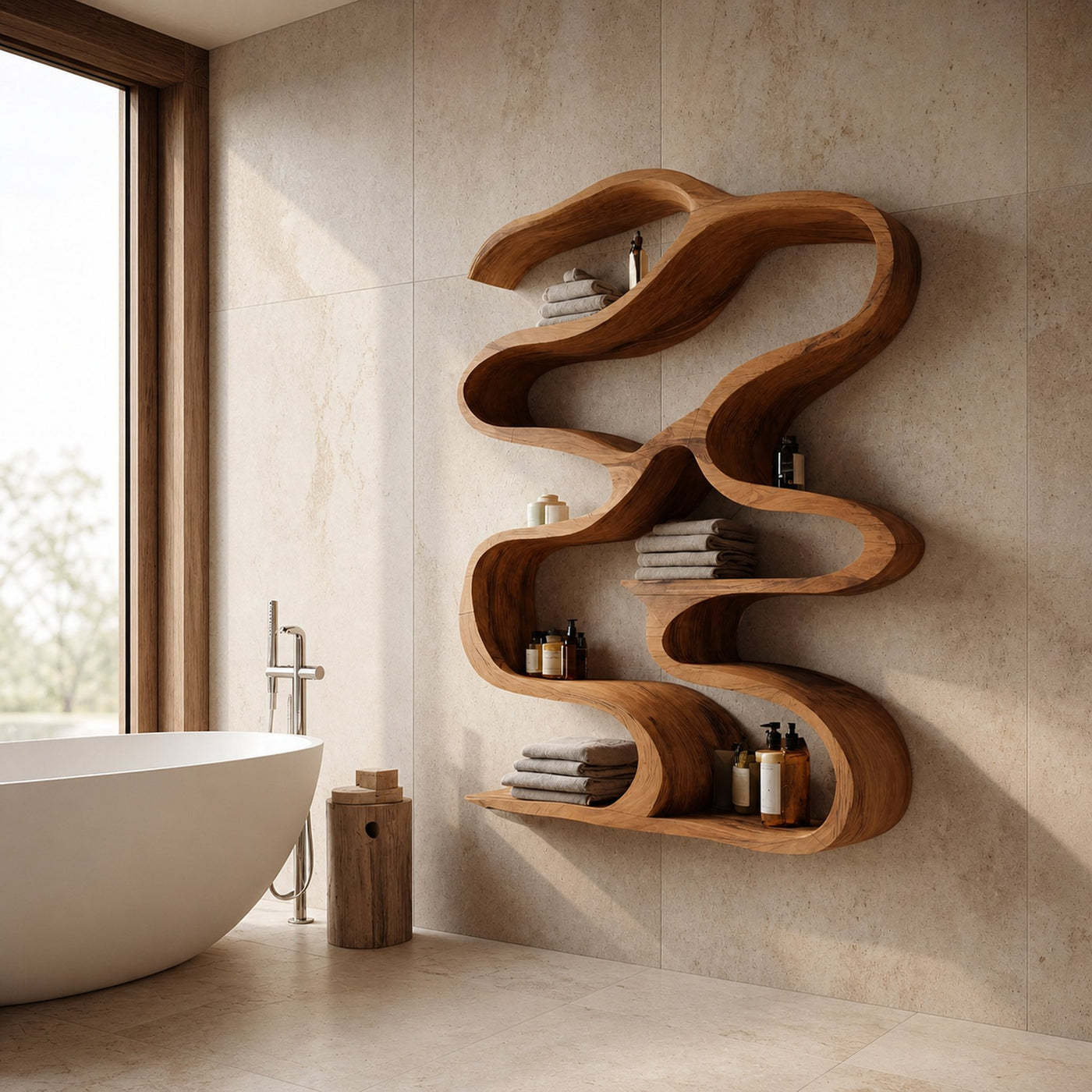 Modern Wall Mounted Shelf For Bathroom Decor