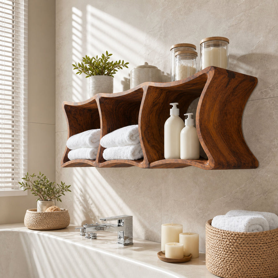 Modern Wall Mounted Shelf For Bathroom Space