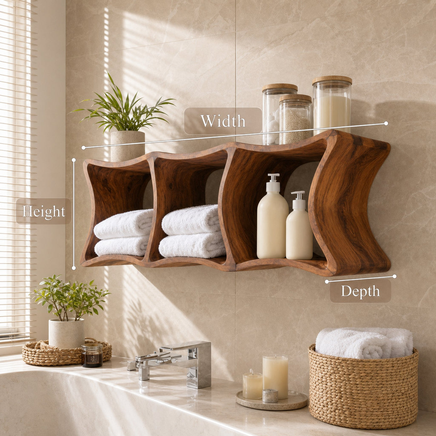 Modern Wall Mounted Shelf For Bathroom Space - product view 6