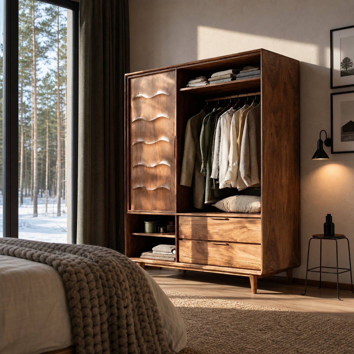 Modern Wardrobe With Drawers For Bedroom - product view 6