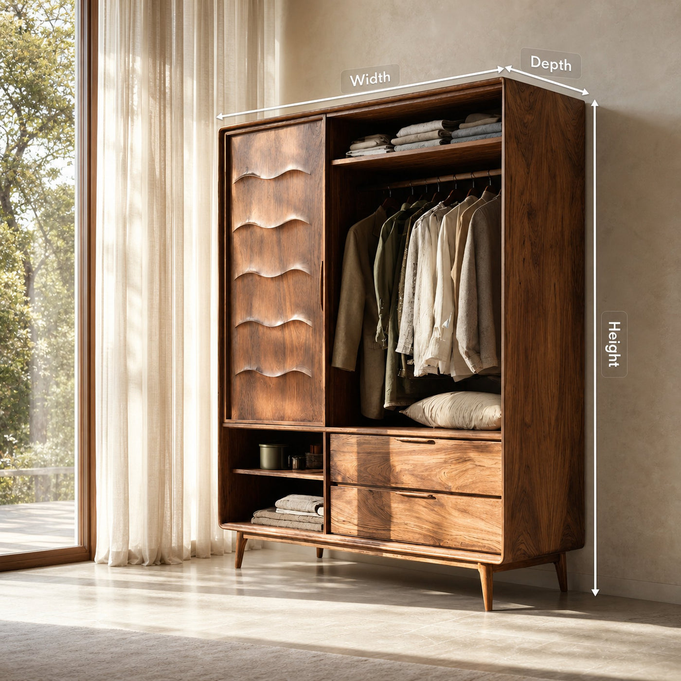 Modern Wardrobe With Drawers For Bedroom - product view 8