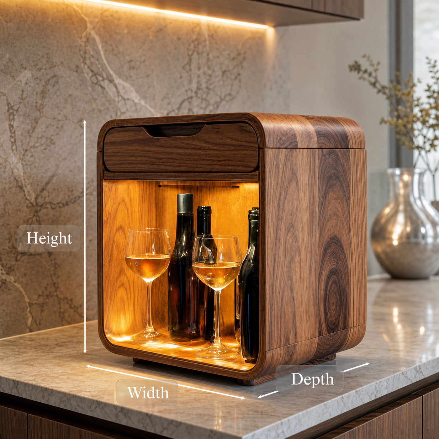 Modern Wine Cabinet With Drawer For Kitchen Or Dining Room - product view 6
