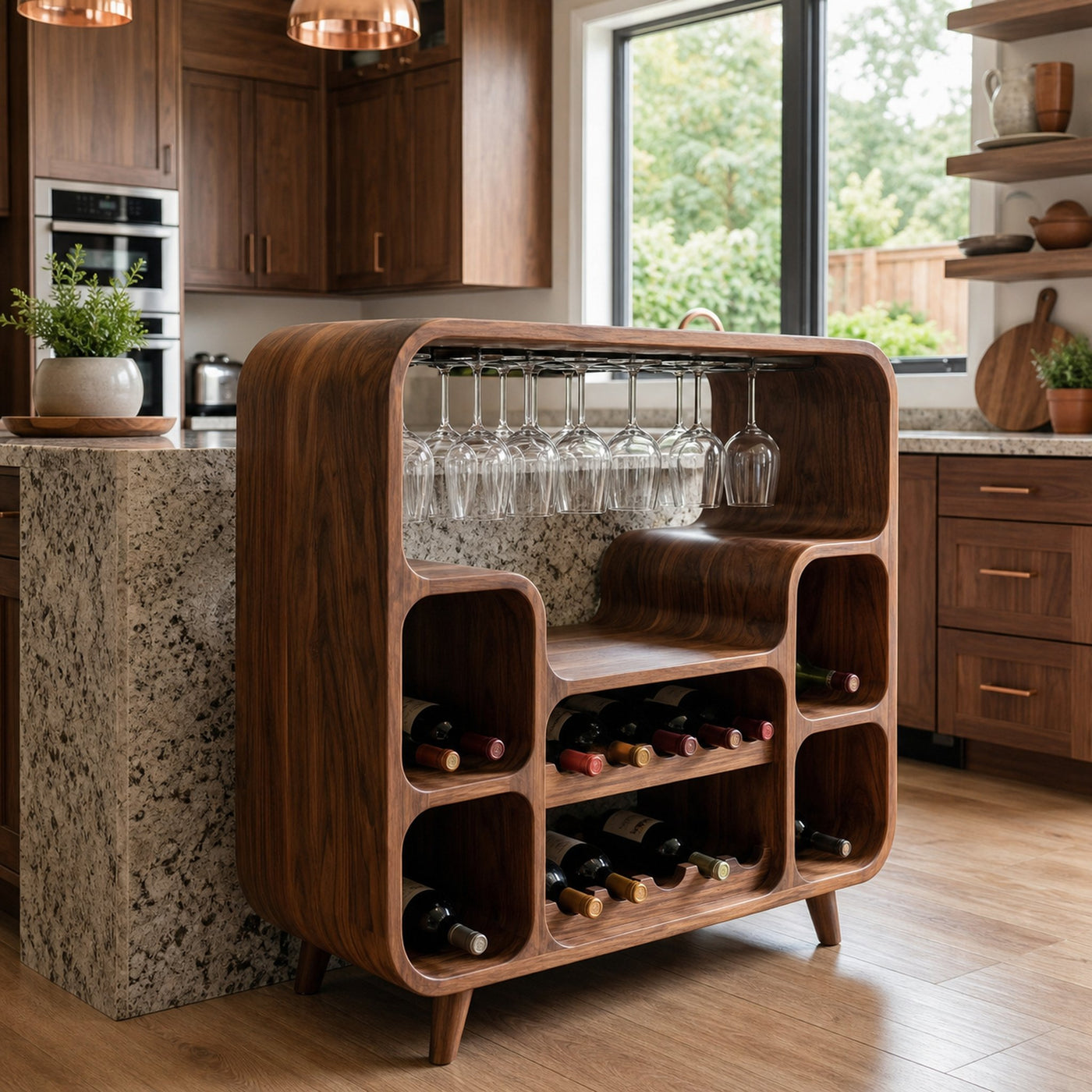 Modern Wine Cabinet With Open Bottle Display For Home Bar - product view 7