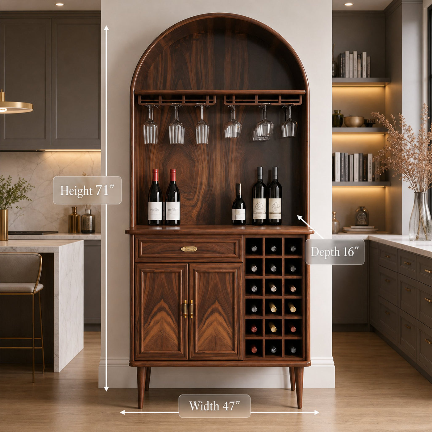 Modern Wine Cabinet With Storage For Dining Room - product view 8