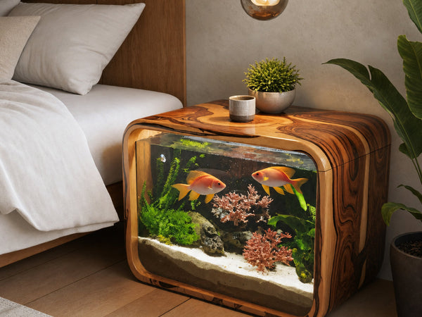 Modern Wooden Aquarium Frame For Bedroom And Living Room Display