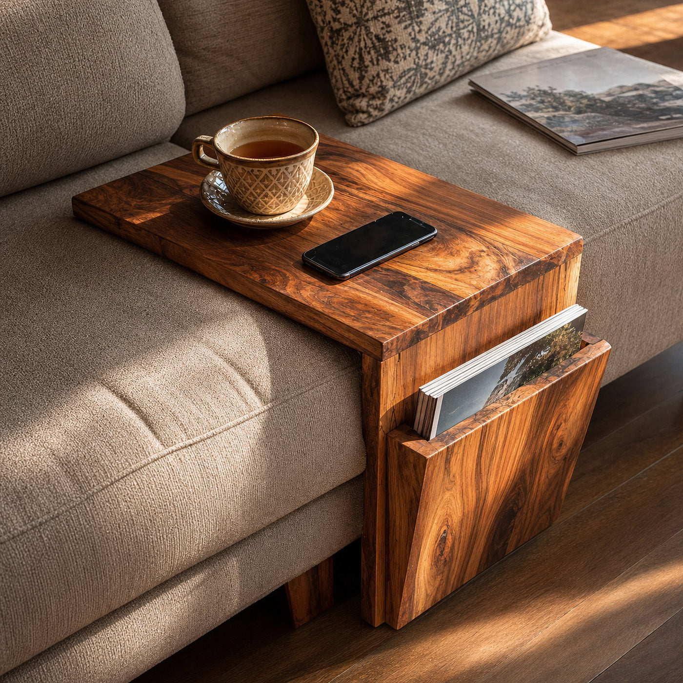 Modern Wooden Armrest For Cozy Living Room Style