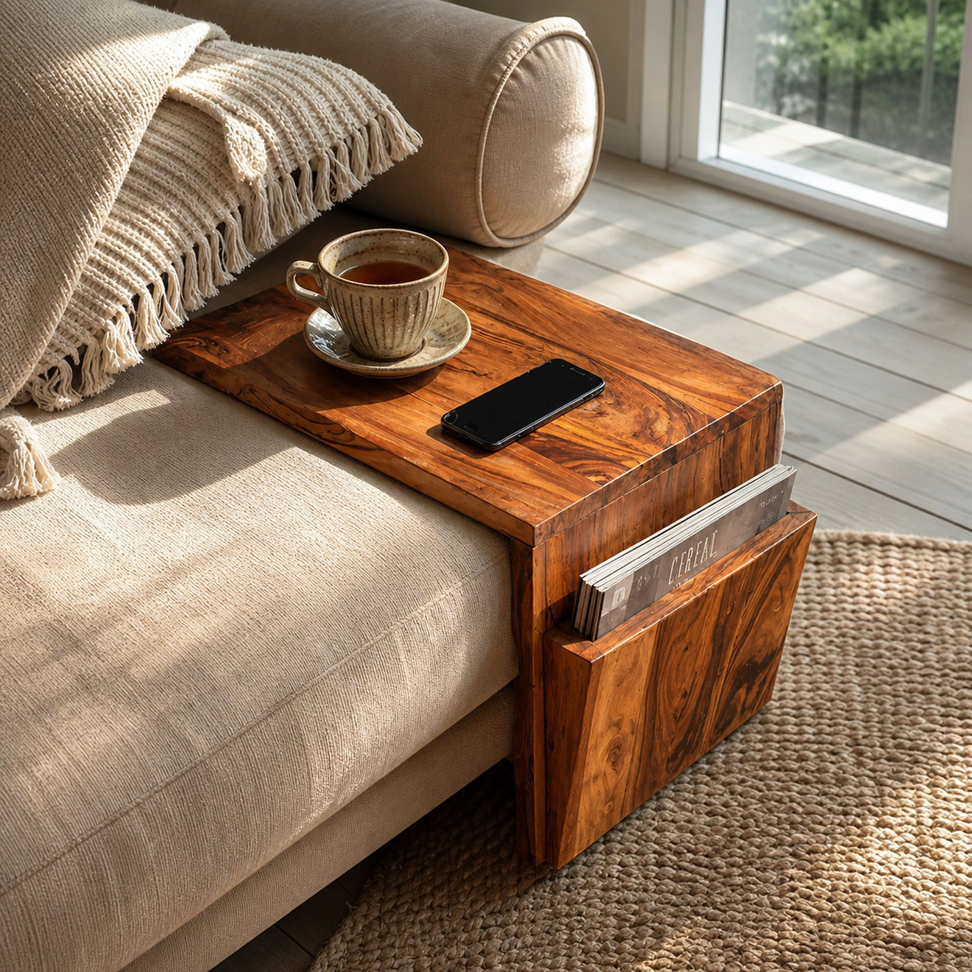Modern Wooden Armrest For Cozy Living Room Style - product view 6