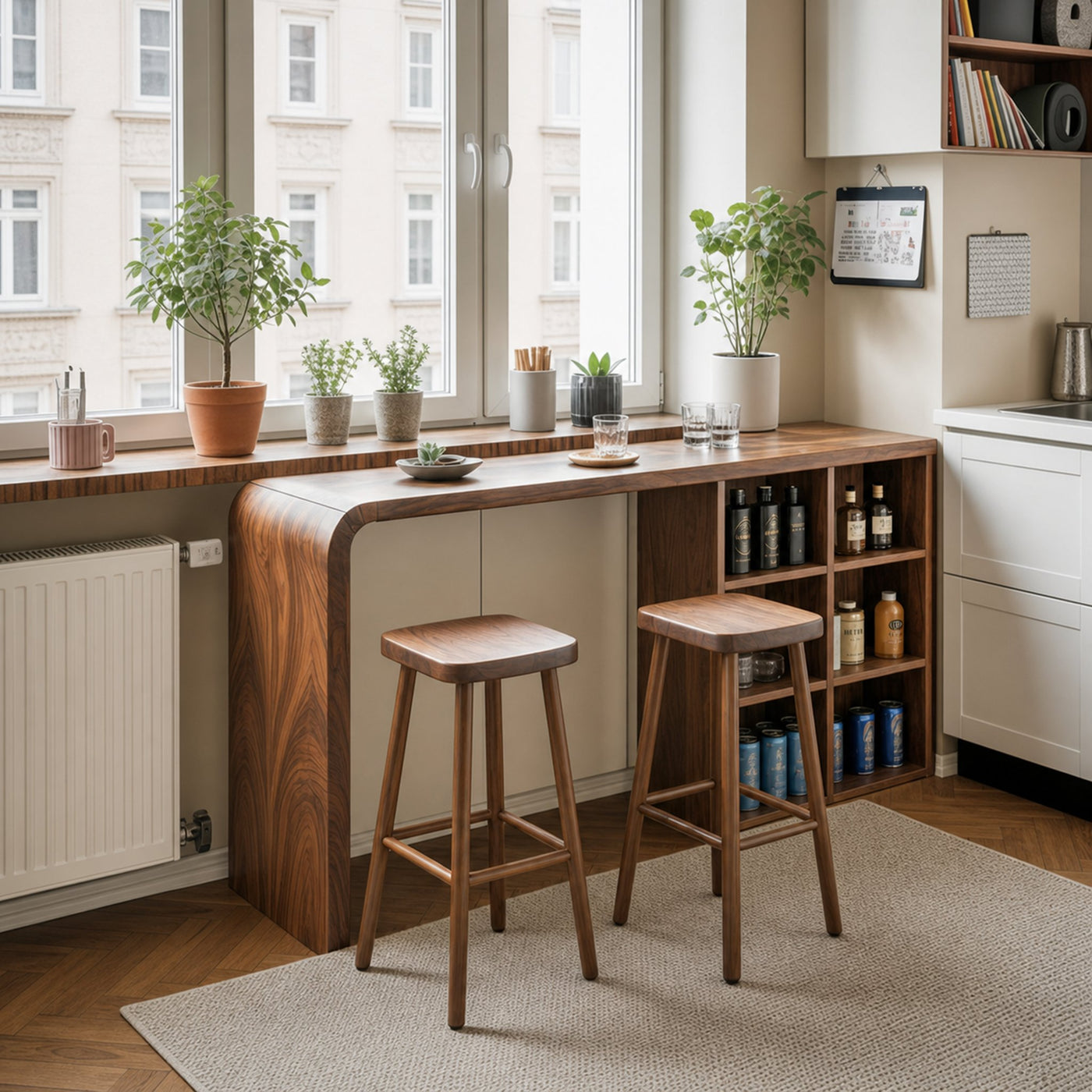 Modern Wooden Bar Table With Storage For Kitchen Or Home Mini Bar - product view 6