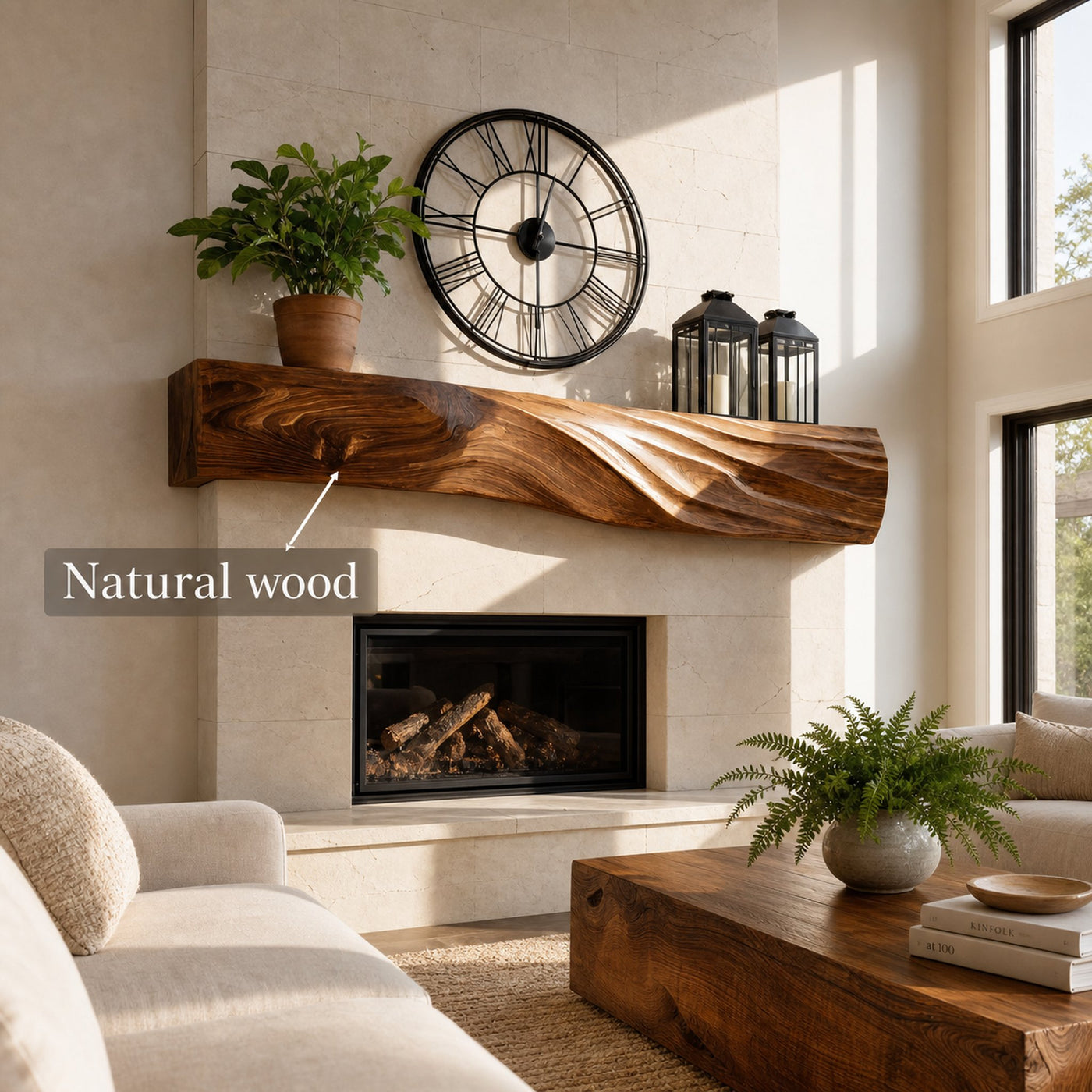 Modern Wooden Fireplace Mantel For Cozy Home Interior - product view 6