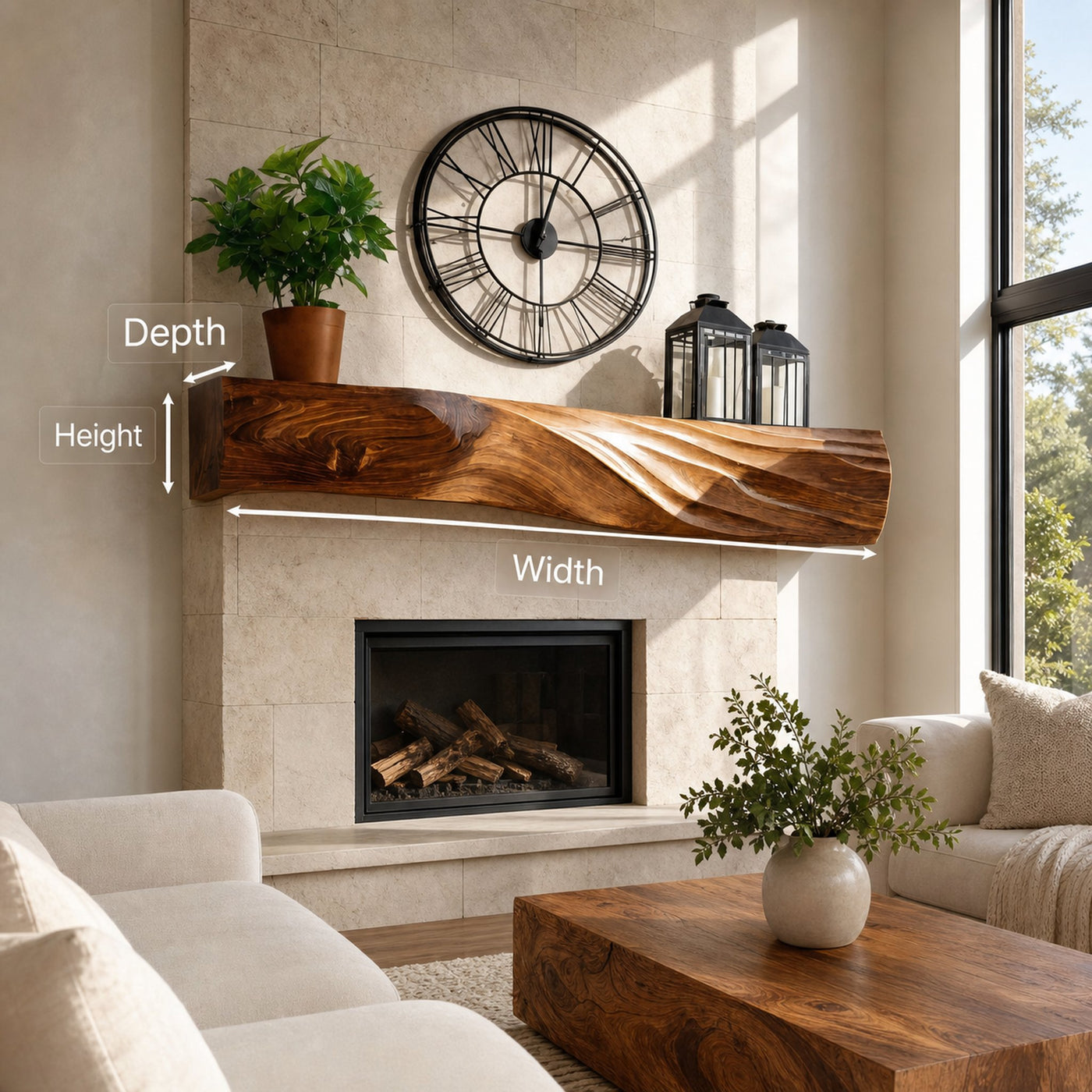 Modern Wooden Fireplace Mantel For Cozy Home Interior - product view 7