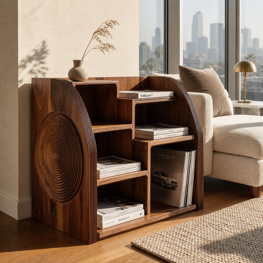 Modern Wooden Magazine Rack For Home Reading Corner