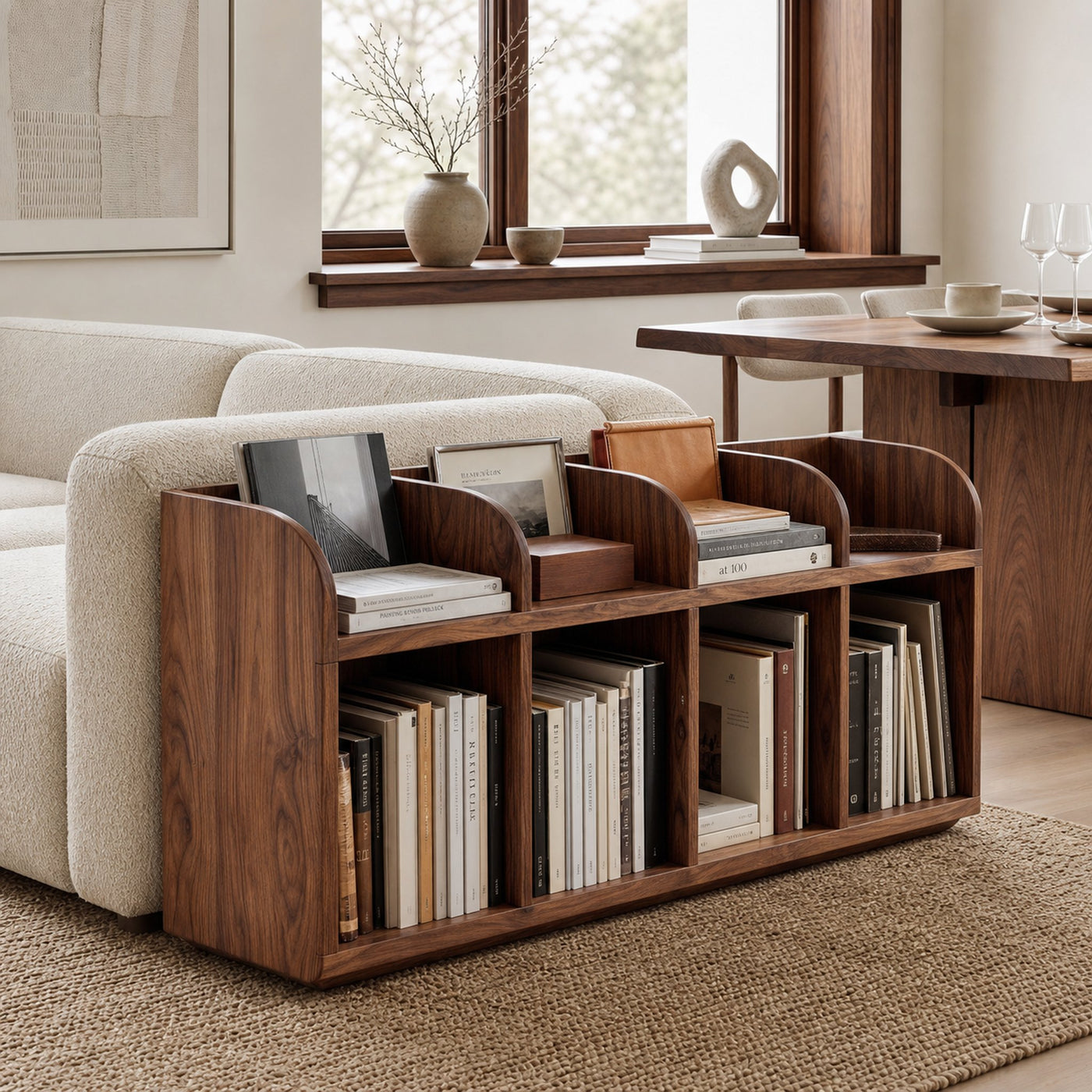 Modern Wooden Open Display Magazine Rack For Living Room