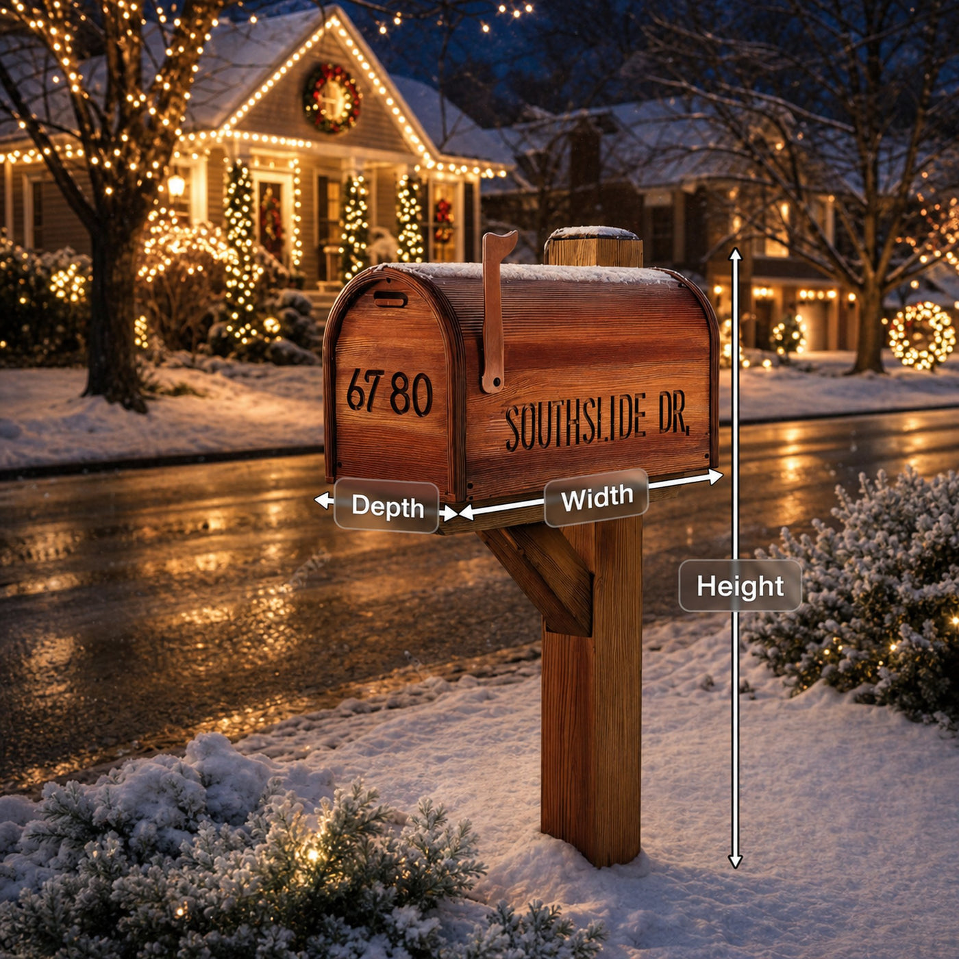 Modern Wooden Sculpture Mailbox For Outdoor Patio Rustic Design - product view 8