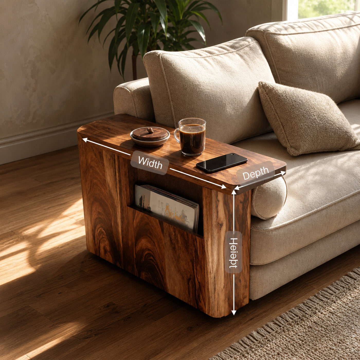 Modern Wooden Side Table For Cozy Living Room Design - product view 8