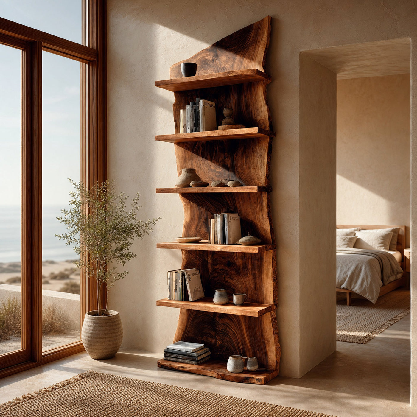 Modern Wooden Standing Shelf For Home Decor