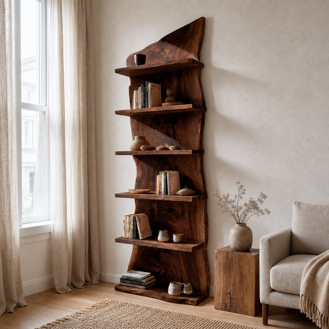 Modern Wooden Standing Shelf For Home Decor - product view 6