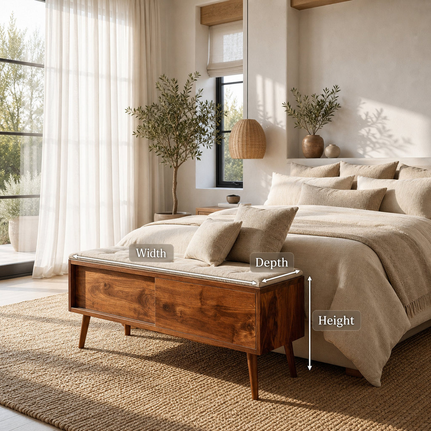 Modern Wooden Storage Bench For Entryway Or Hallway - product view 7