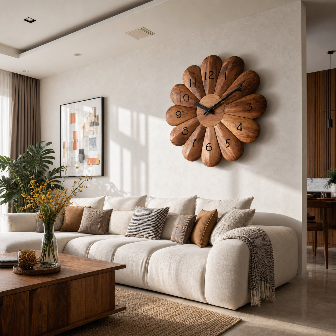 Modern Wooden Wall Clock For Luxury Home Interior
