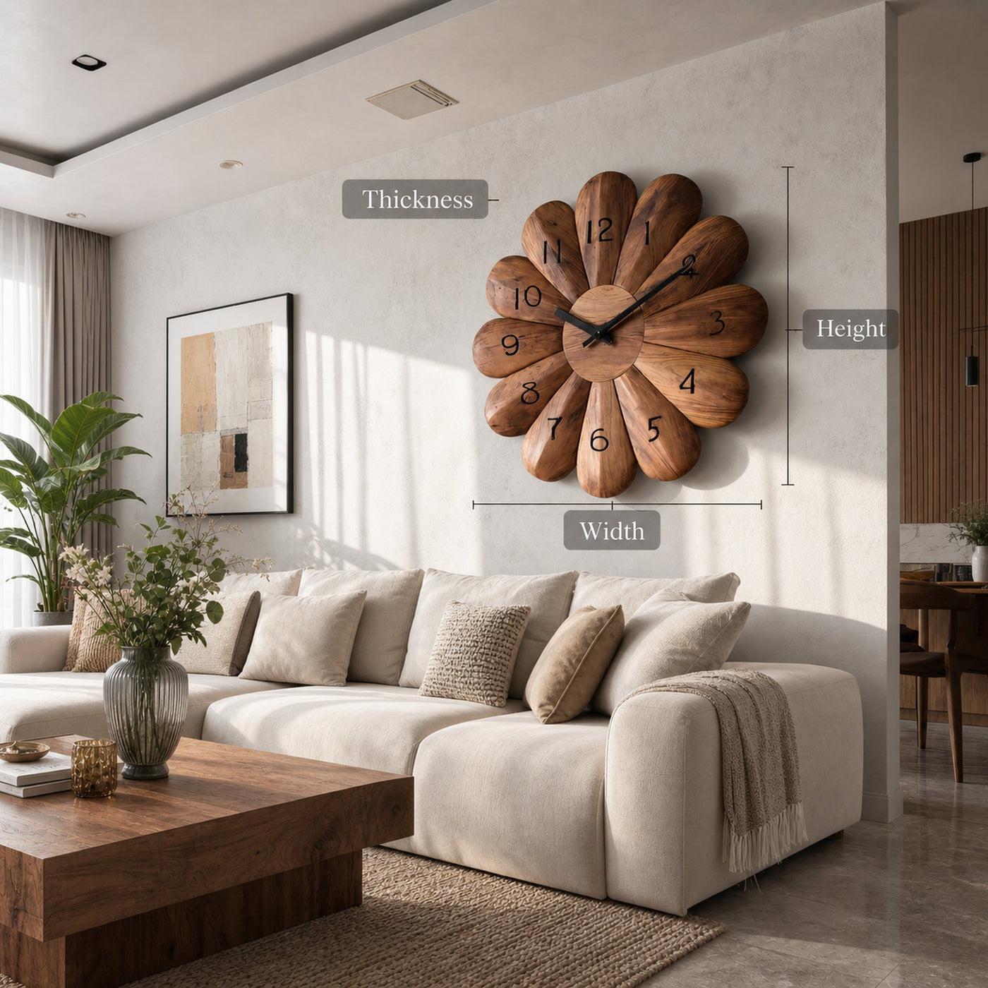 Modern Wooden Wall Clock For Luxury Home Interior - product view 6