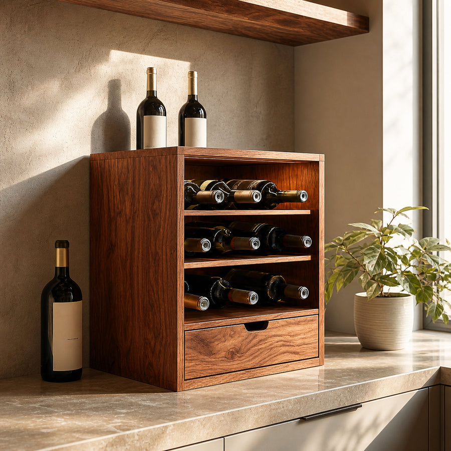 Modern Wooden Wine Cabinet With Drawer For Home Bar