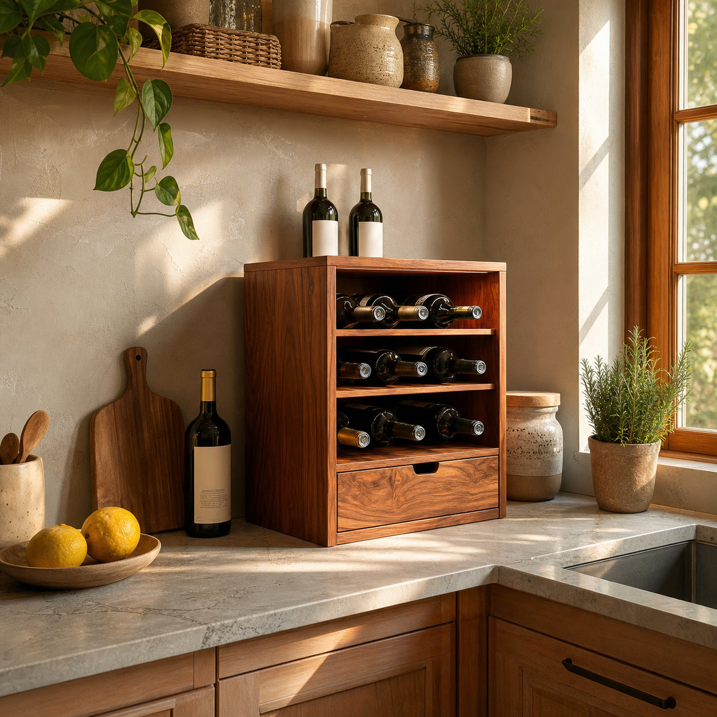 Modern Wooden Wine Cabinet With Drawer For Home Bar - product view 6