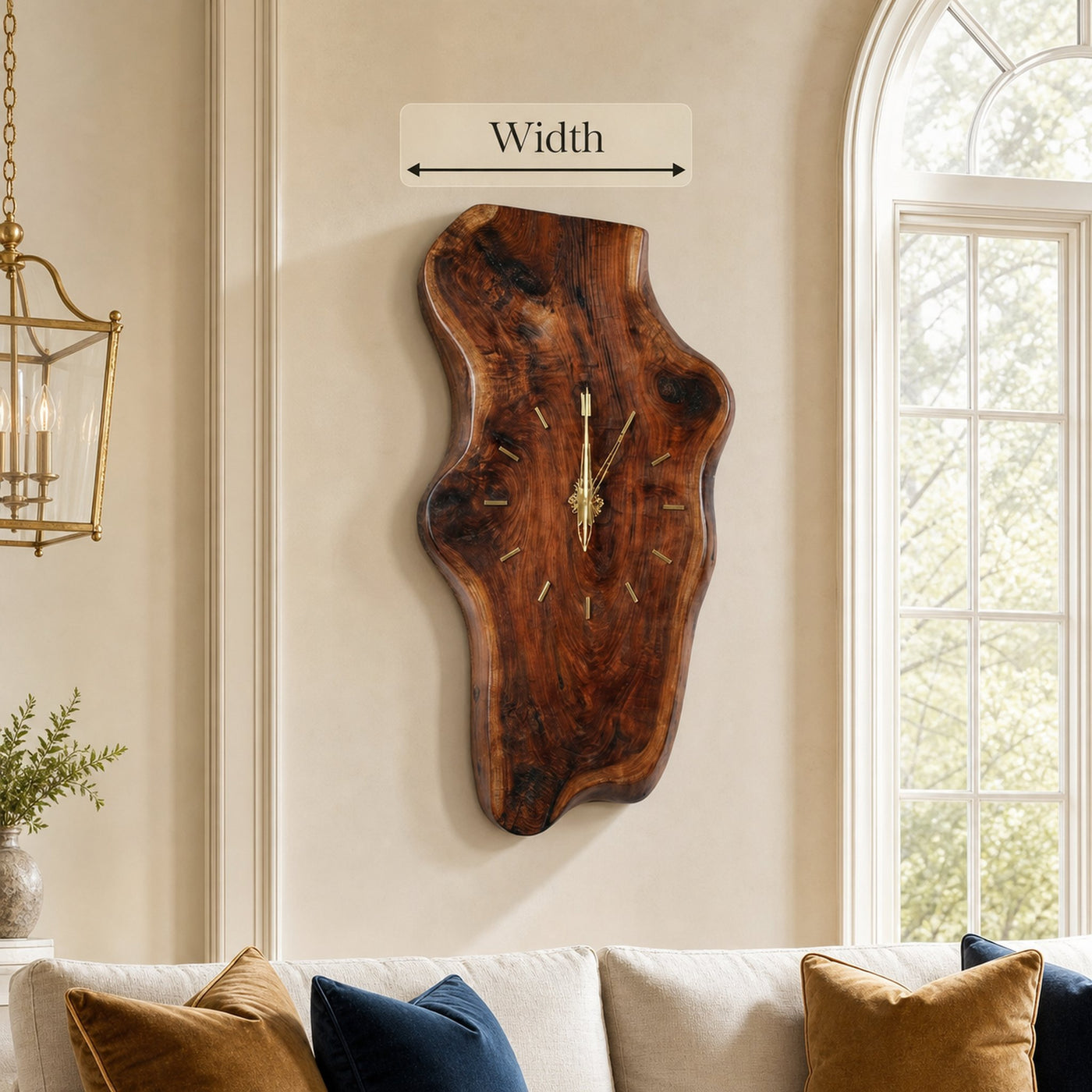 Natural Clock Wood Wall Solid Wood Living Room - product view 6