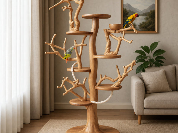 Natural Parrot Climbing Stand For Living Room And Bird Room