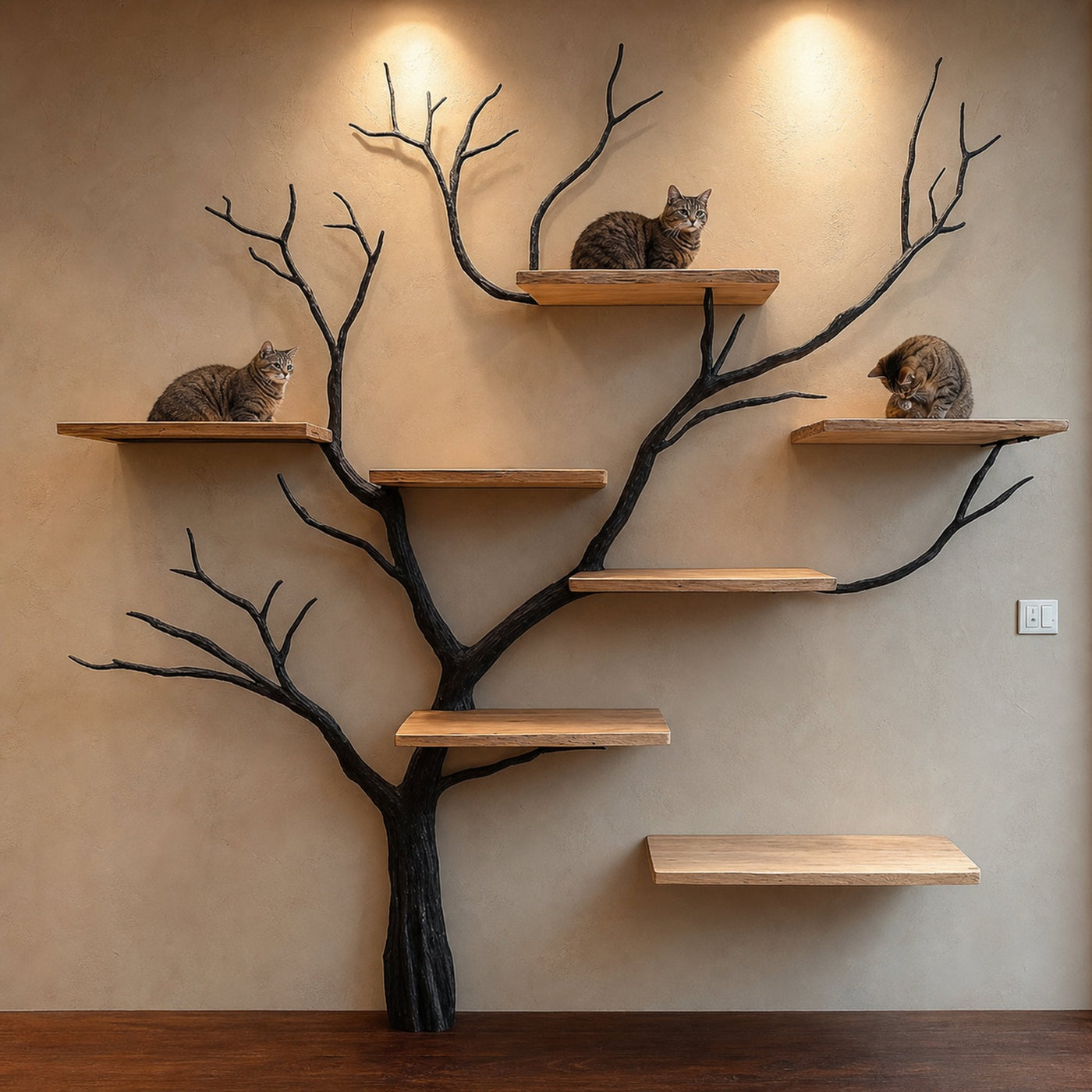 Natural Solid Wood Cat Tree Cat House Gift Cat