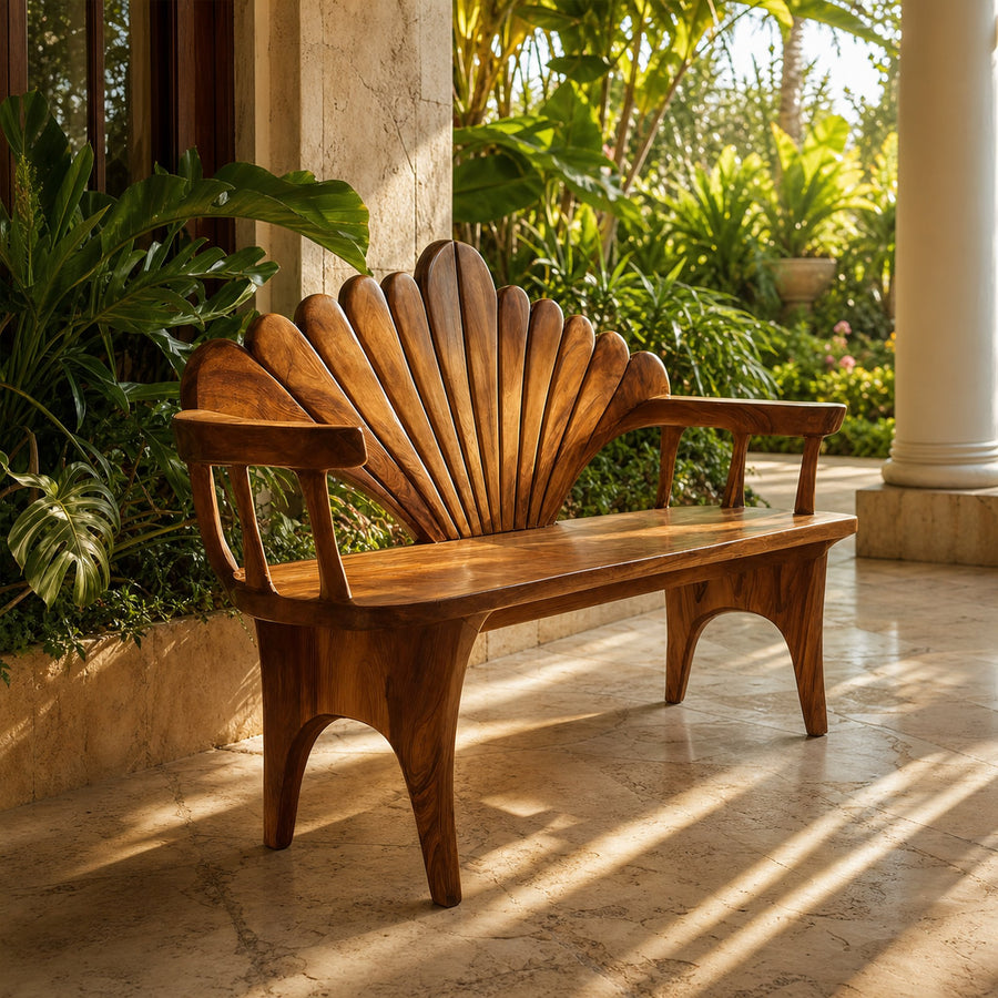 Natural Solid Wood Entryway Bench For Foyer Decor